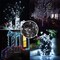 33ft Black Wire Christmas Lights - 100 LED Gothic String Lights with Memory Function & 8 Modes - Waterproof White LED Fairy Lights for Goth Home Decor, Christmas Trees, and Indoor Outdoor Parties